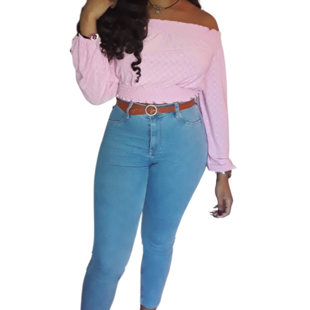 H&M Blue Jeans & Pink Long-Sleeve Set
